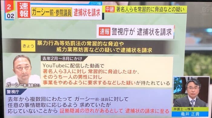 ガーシーの罪に関する内容